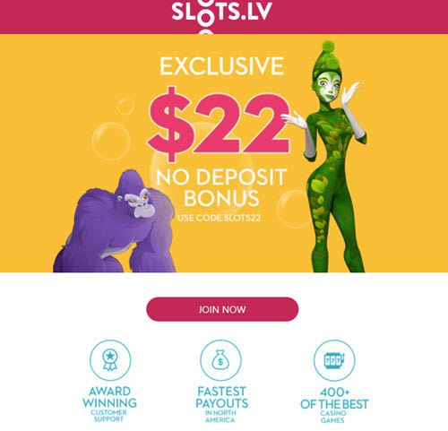 Slots lv No Deposit Bonus Code 2020 - Get $22 FREE NOW!