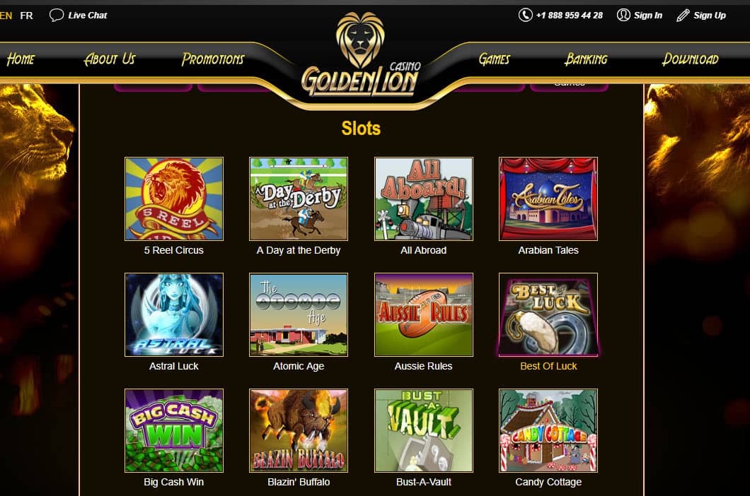 Golden lion casino Games
