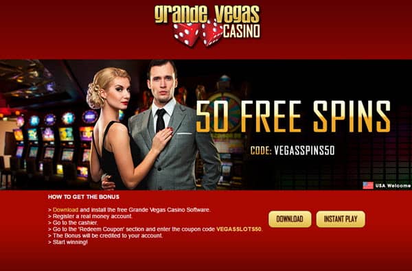 grande vegas 5' free spins