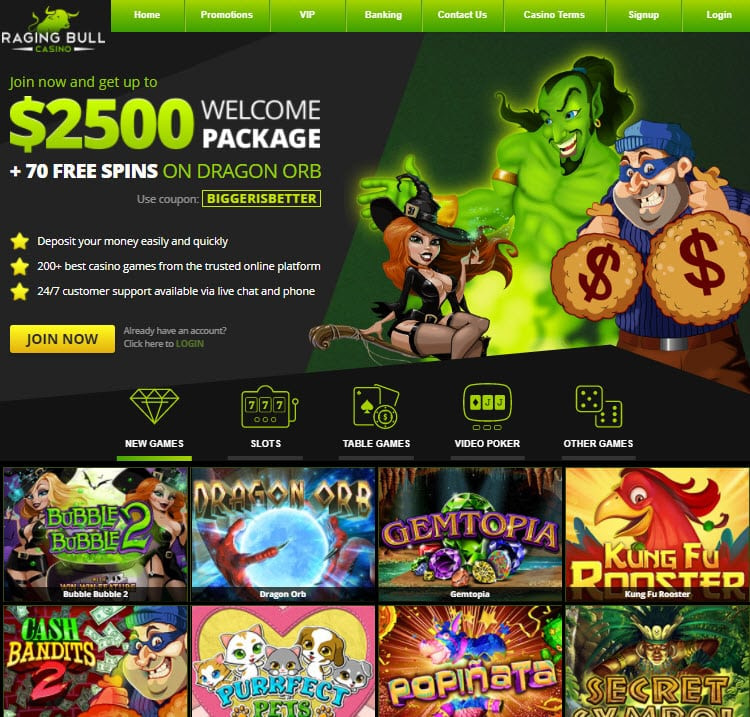 Raging bull casino no deposit