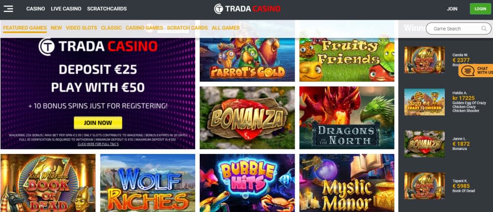 trada casino bonus codes 2018 canada
